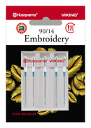 Husqvarna Viking Embroidery Needles Size 90/14 5-Pack — vue du fabricant