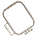 Perfect for medium sized embroidery designs 4" x 4" Embroidery field Convenient snap-on hoop